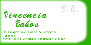 vincencia bakos business card
